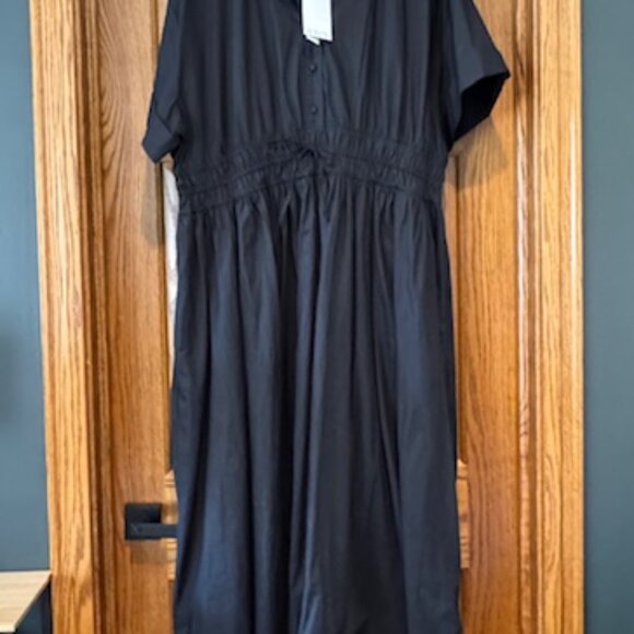 Black J. Crew Midi Shirt Dress Size 20 - Picture 2 of 5